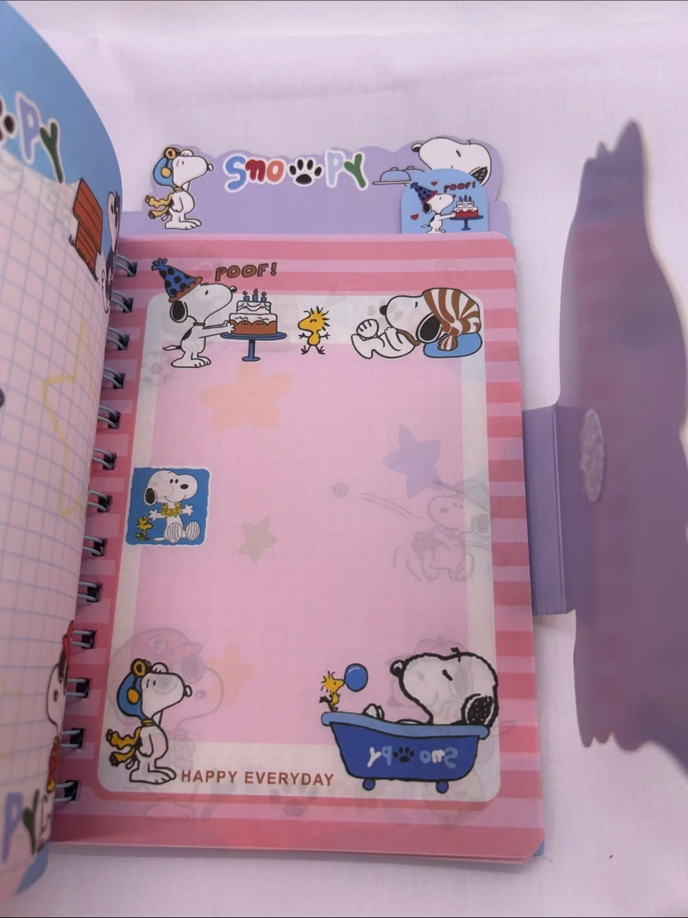 Snoopy Spiral Notebook - Purple Cover